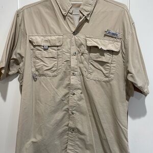Columbia Men's Beige Button Down Shirt